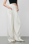 Lightweight Striped Linen Wide-Leg Pants