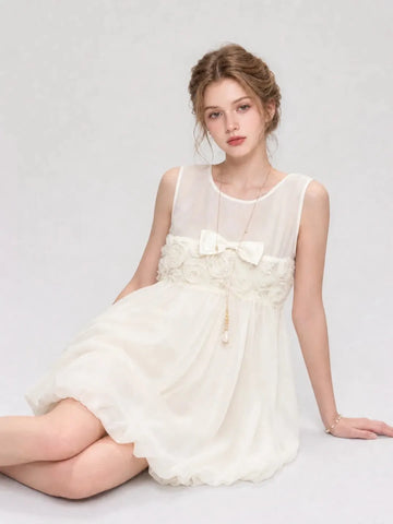 off-white sleeveless babydoll dress