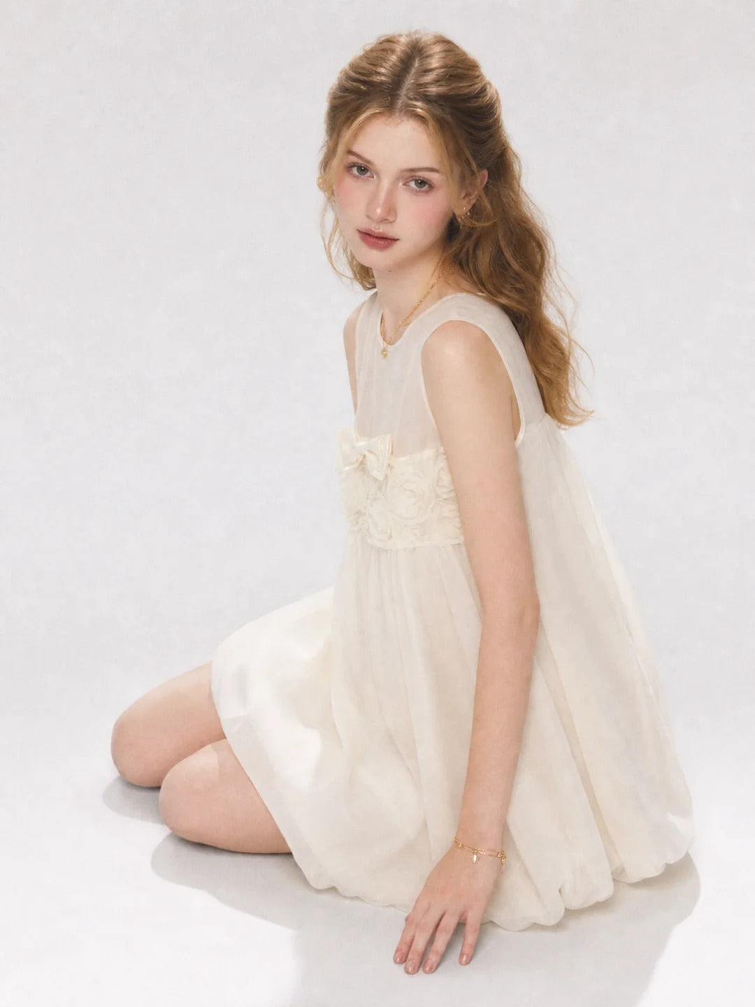 off-white sleeveless babydoll dress